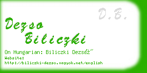 dezso biliczki business card